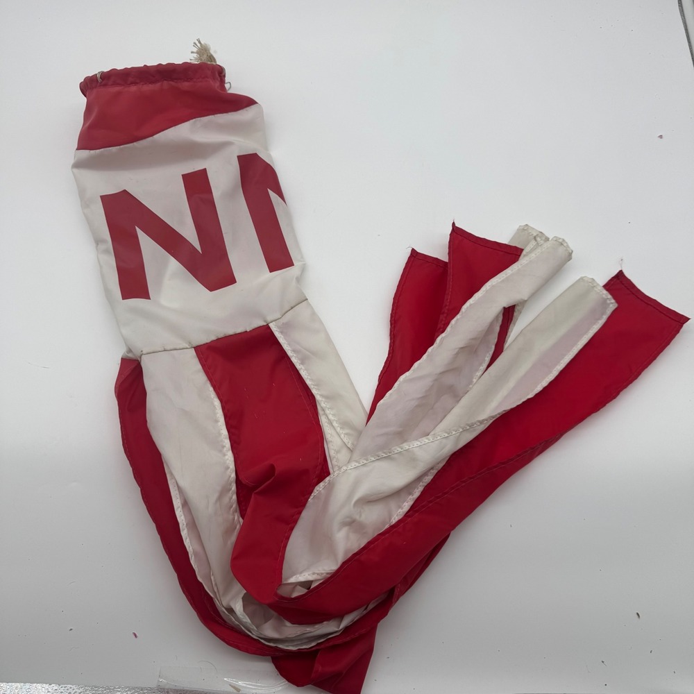 Vintage Nebraska Cornhuskers Windsock Red White Hanging Flag Decor 50 Inch USA